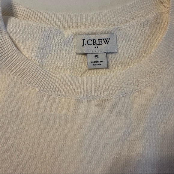 J.CREW RHINESTONE ruffle sweater with shoulder button ivory S(a2 - Picture 5 of 14
